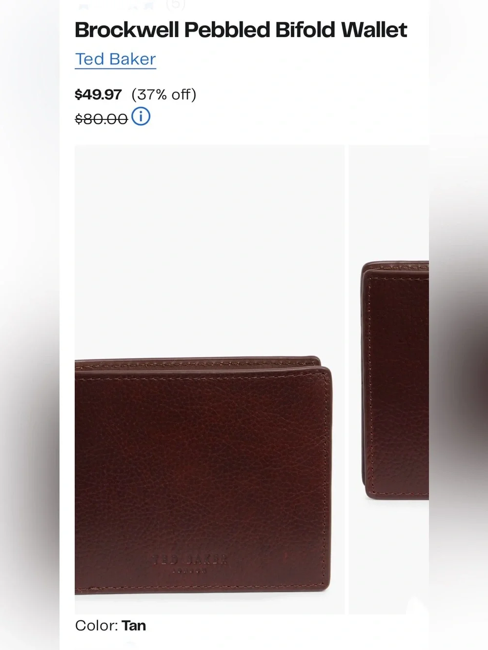 NWT . . .  Ted Baker Brockwell Pebbled Leather Wallet